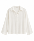 CAMISA MANGA LARGA CUELLO CAMISERO BLANCA