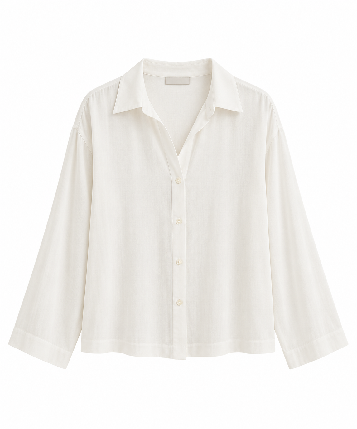 CAMISA MANGA LARGA CUELLO CAMISERO BLANCA