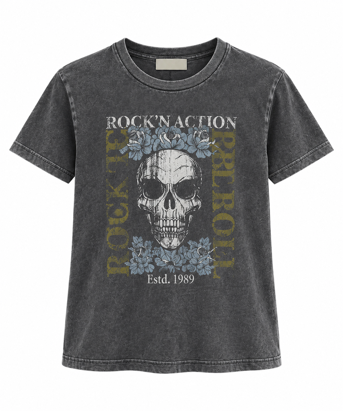 CAMISETA MANGA CORTA PRINT GRIS OSCURO