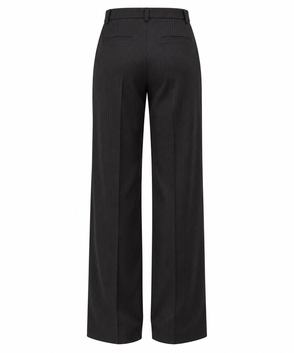 PANTALON LARGO CON GOMA GRIS OSCURO
