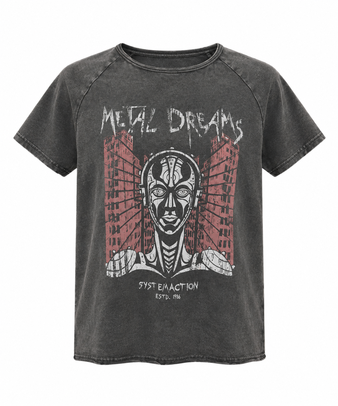 CAMISETA PRINT MANGA RENGLANT GRIS OSCURO