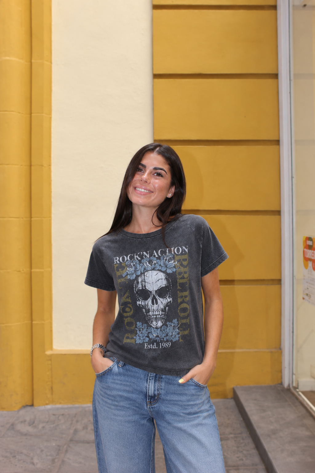 CAMISETA MANGA CORTA PRINT GRIS OSCURO