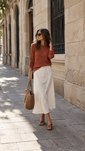 FALDA SATINADA MIDI SEINOVE CRUDO