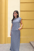 FALDA MIDI CANALE AZUL INDIGO